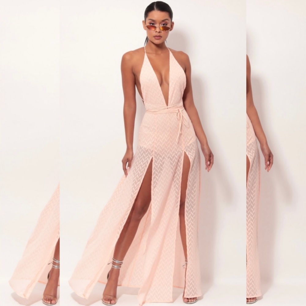 Lucy In The Sky Coral Maxi Romper